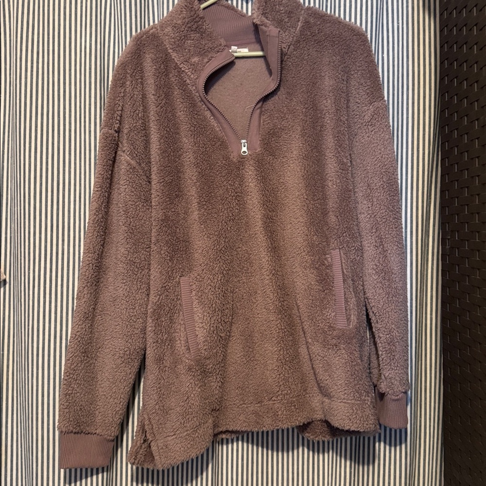 Maurices dusty purple fleece quarter zip